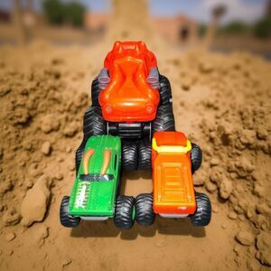3 Monster Jam Friction Trucks El Toro Loco Dragon & Larger Diablo Trucks